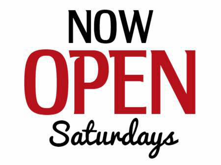 Now open Saturdays